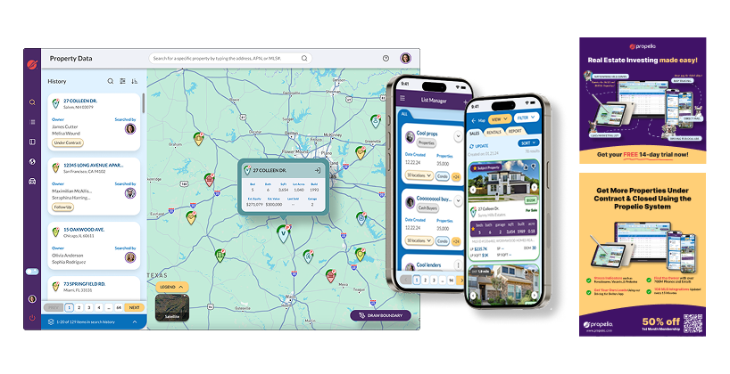 UI UX Design & Ads Assets for a Real Estate SaaS App | Propelio