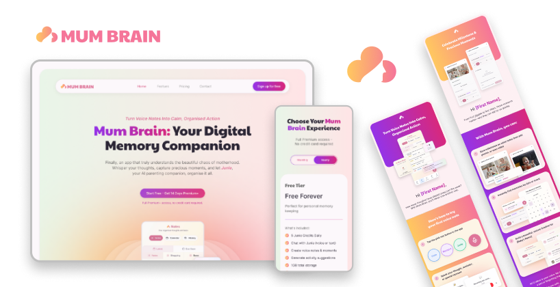 Logo, Landing Page, and Email Design | MUM BRAIN
